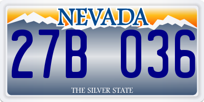 NV license plate 27B036