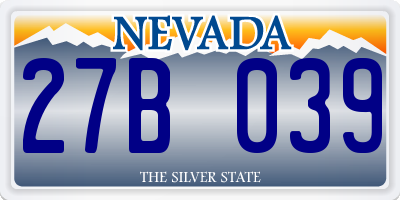 NV license plate 27B039