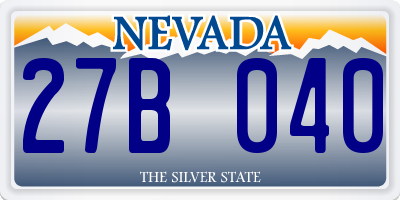 NV license plate 27B040