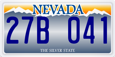 NV license plate 27B041