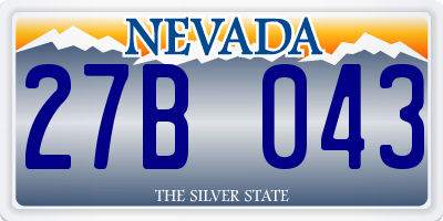 NV license plate 27B043