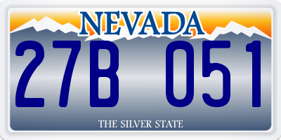 NV license plate 27B051