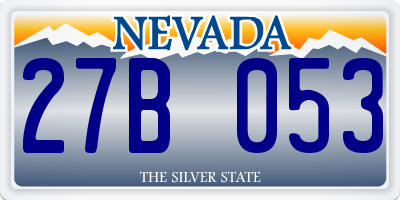 NV license plate 27B053