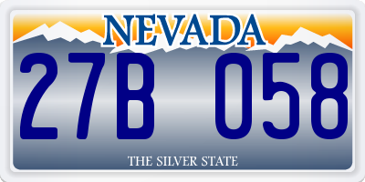 NV license plate 27B058