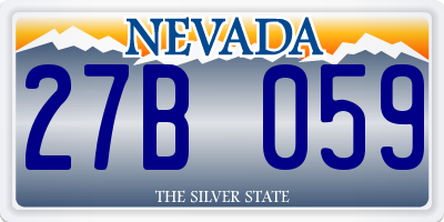 NV license plate 27B059
