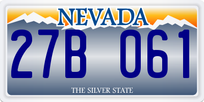 NV license plate 27B061