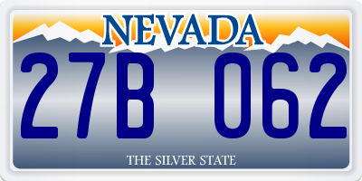 NV license plate 27B062