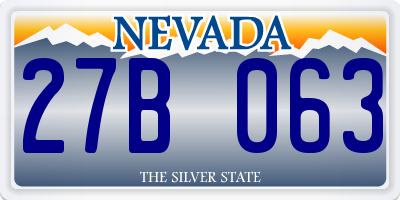 NV license plate 27B063