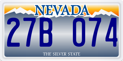 NV license plate 27B074