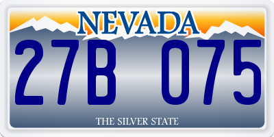 NV license plate 27B075