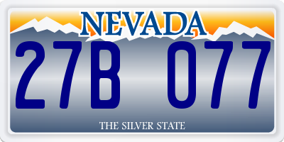 NV license plate 27B077