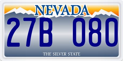 NV license plate 27B080
