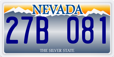 NV license plate 27B081