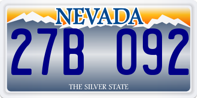 NV license plate 27B092
