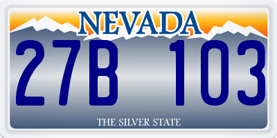 NV license plate 27B103