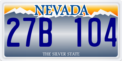 NV license plate 27B104