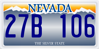 NV license plate 27B106