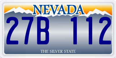 NV license plate 27B112