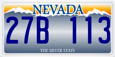 NV license plate 27B113