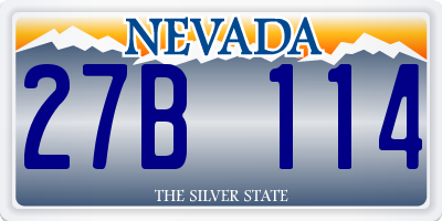 NV license plate 27B114
