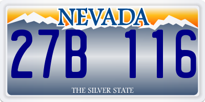 NV license plate 27B116