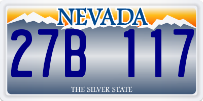 NV license plate 27B117