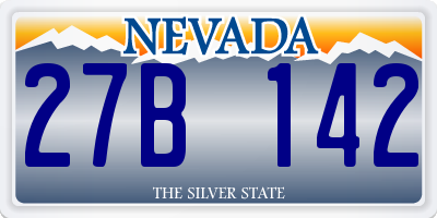 NV license plate 27B142