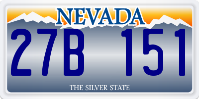 NV license plate 27B151