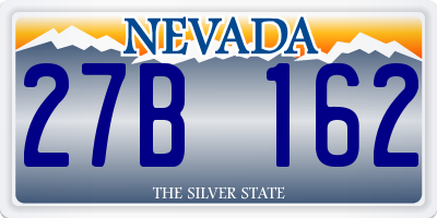 NV license plate 27B162