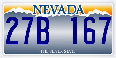 NV license plate 27B167