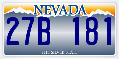 NV license plate 27B181