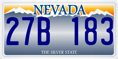 NV license plate 27B183