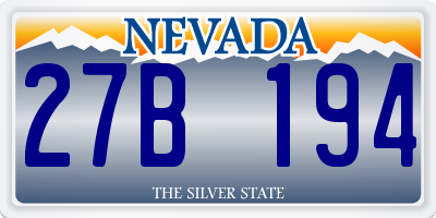 NV license plate 27B194