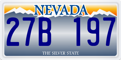 NV license plate 27B197