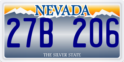 NV license plate 27B206