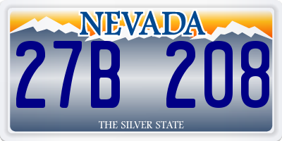 NV license plate 27B208