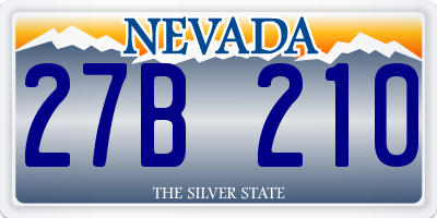 NV license plate 27B210