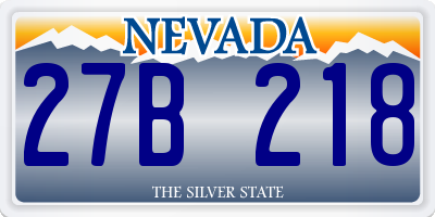 NV license plate 27B218