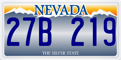 NV license plate 27B219