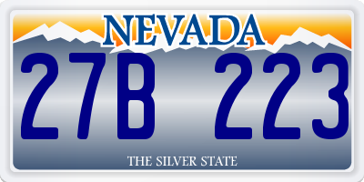 NV license plate 27B223
