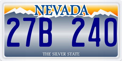 NV license plate 27B240