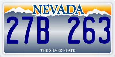 NV license plate 27B263
