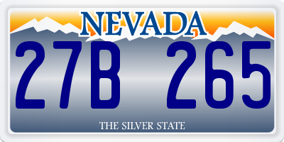 NV license plate 27B265