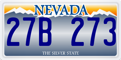 NV license plate 27B273