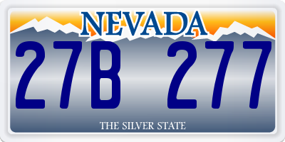 NV license plate 27B277