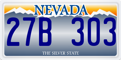 NV license plate 27B303