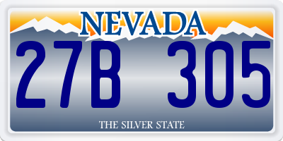 NV license plate 27B305