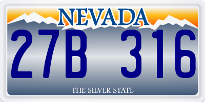 NV license plate 27B316