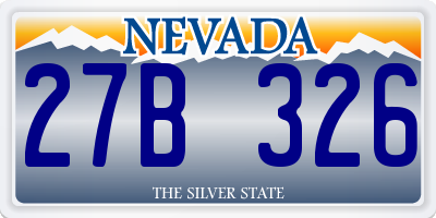 NV license plate 27B326