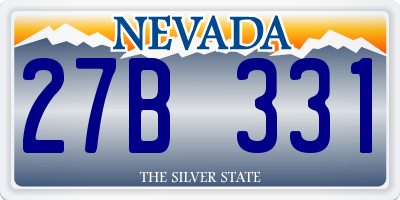 NV license plate 27B331